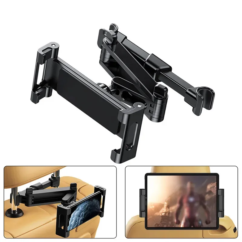 Toddler Tablet Accessories - 360 Grad Drehbarer Verstellbarer Auto-Kopfstützenhalter für
