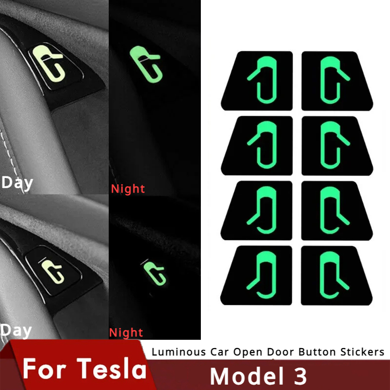 Tesla Tablet Accessories - Leuchtende Auto offene Tür Knopf Aufkleber