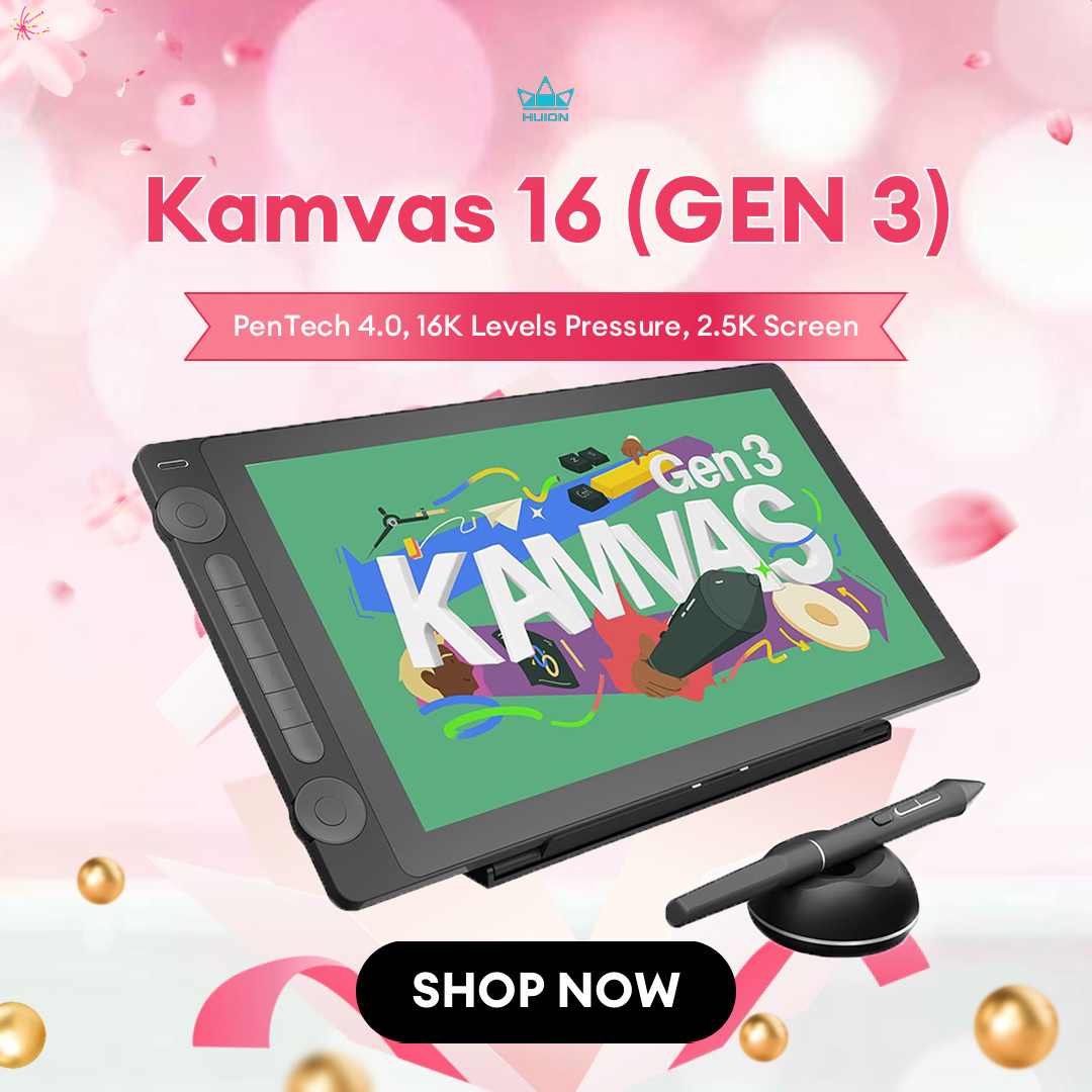 Graphic Tablet Accessories - Huion Kamvas 16 (Gen 3) Grafiktablett-Monitor,