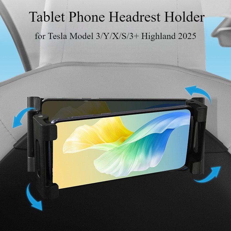 Tesla Tablet Accessories - Tablet-Telefon-Kopfstützenhalter für Tesla Model 3/Y/X/S/3+ Highland