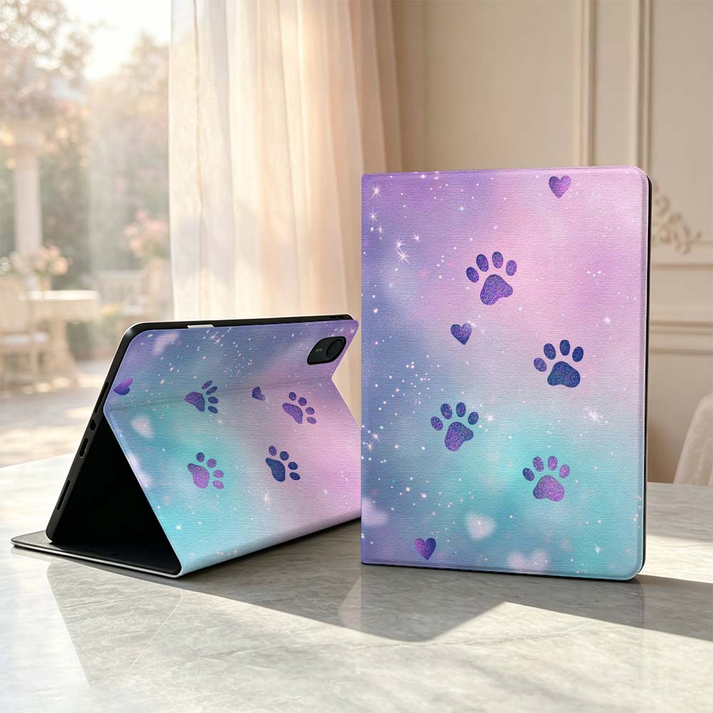 Lenovo Tablet Plus Accessories - Cartoon Glitter Paw Prints Soft für