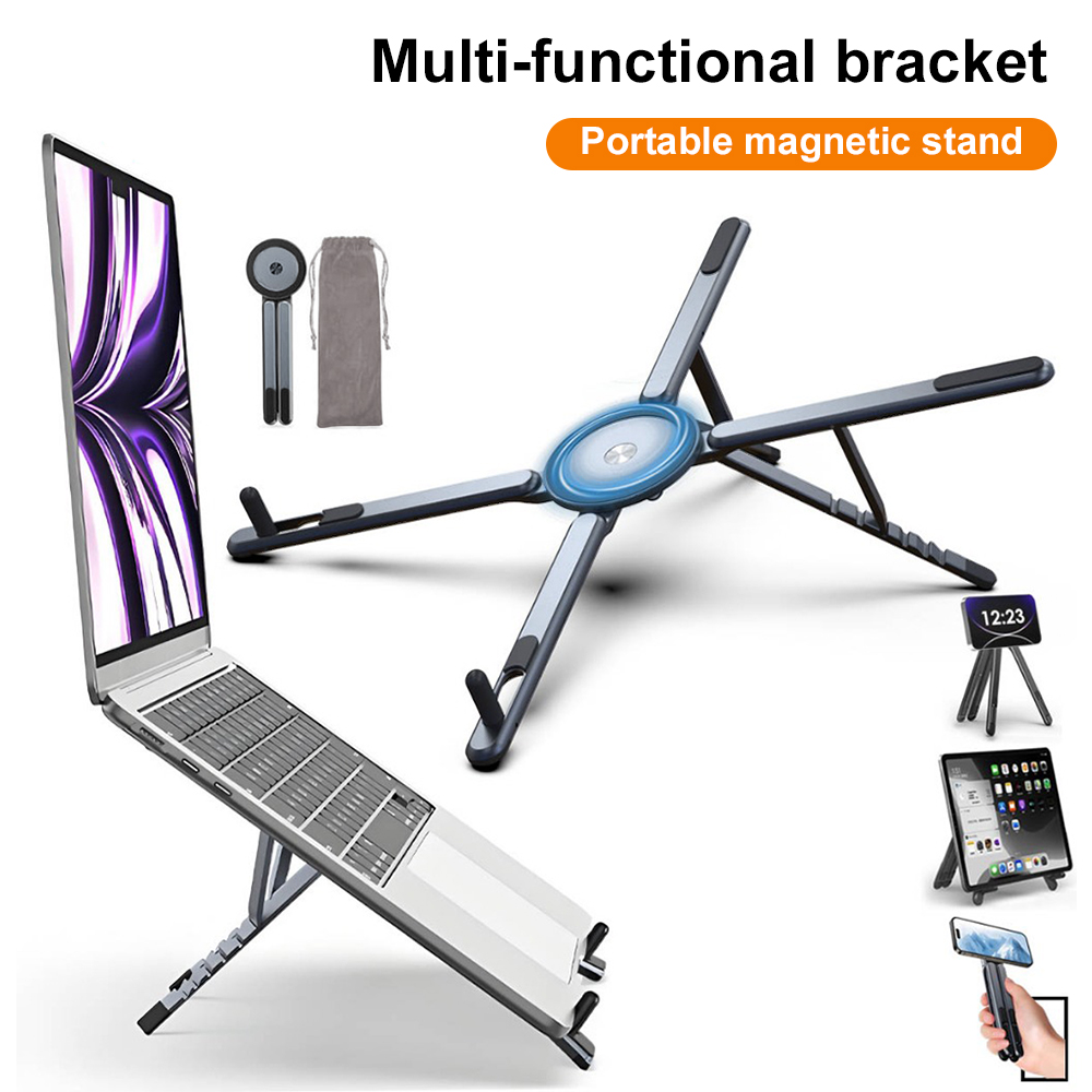 Essential Tablet Accessories - Tragbarer Magnetischer Handyhalter & Selfie-Stick 3-in-1