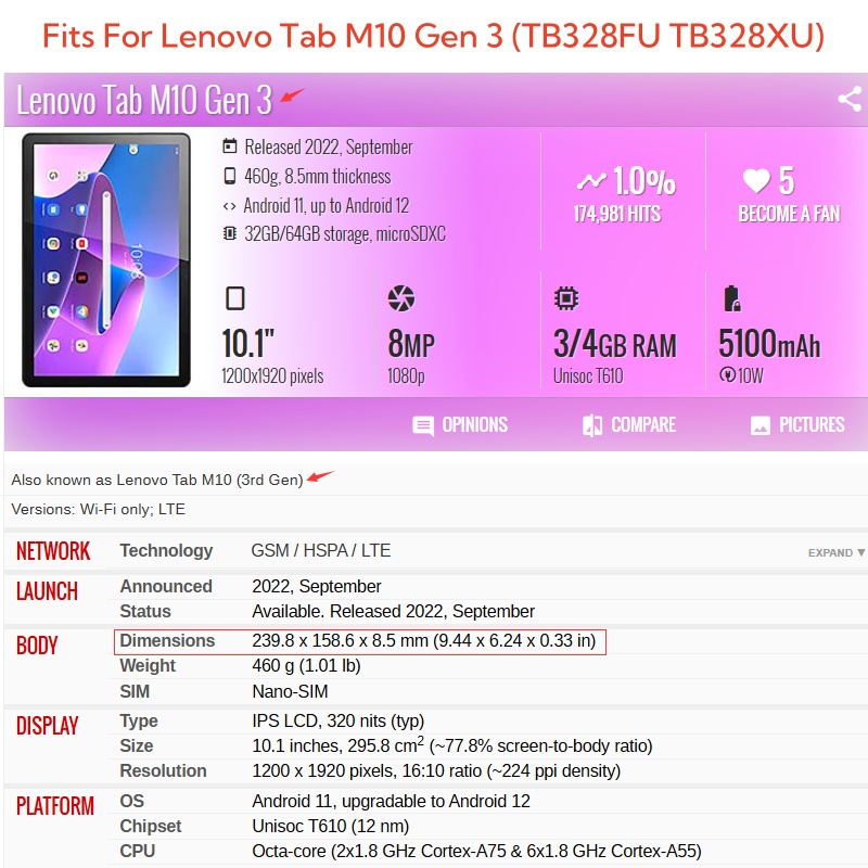 Für Lenovo Tab M10 3rd Gen 10, – Lenovo Tablet With Accessories Bewertung und Preis
