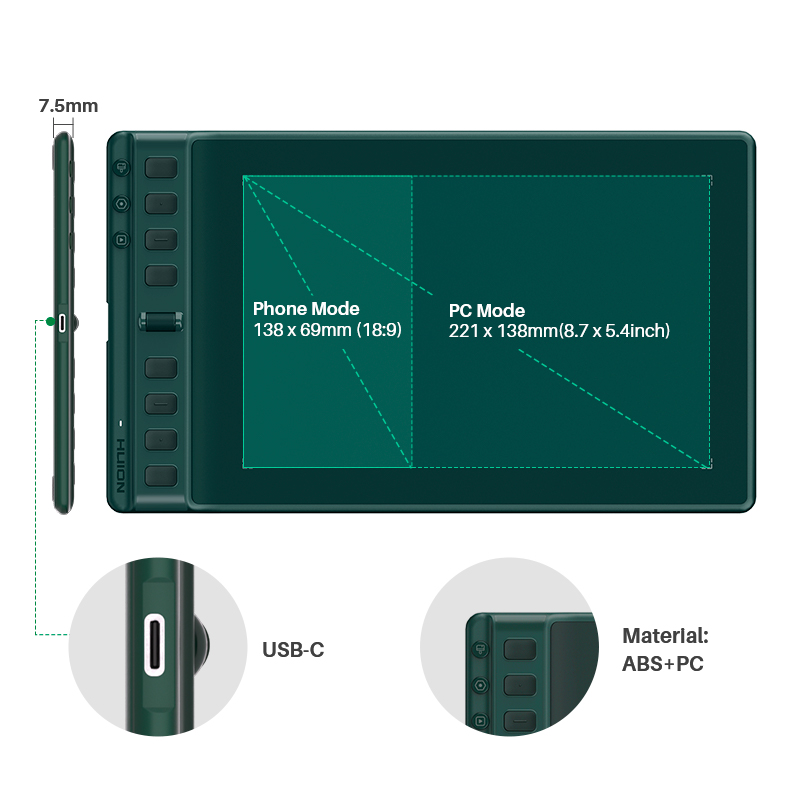 Huion Inspiroy 2 M H951P Grafi – Graphic Tablet Accessories Bewertung und Preis